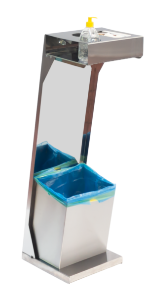 STAND IGIENE PORTA GEL, GUANTI E PORTA RIFIUTI